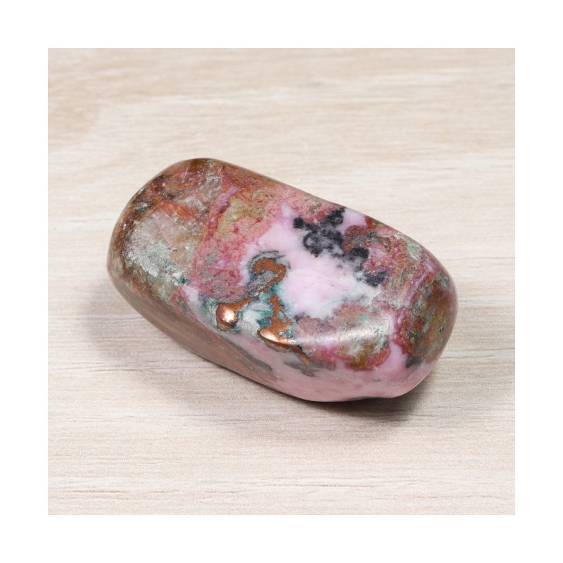 Pierre roulée - Cobaltocalcite avec Cuivre Natif