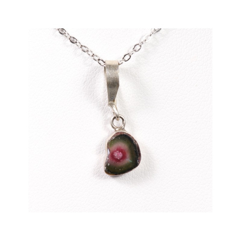 Pendentif Tourmaline Melon d'Eau - Argent 925