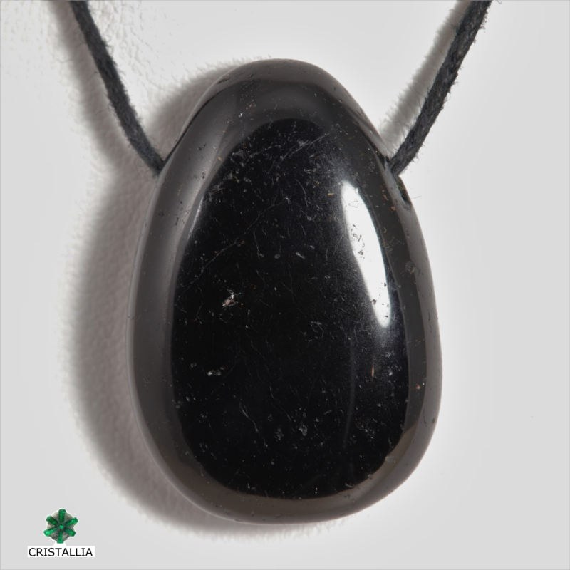 Collier Tourmaline Noire Naturelle - Pendentir Pierre Brute Irrégulière - Bijou Homme/femme - Cadeau Protection