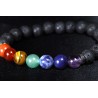 Bracelet 7 Chakras et Lave 8 mm
