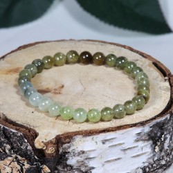 Bracelet Grenat Tsavorite et Prehnite (6,6mm)