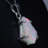 Pendentif Opale brute d'Ethiopie sertie argent 925