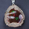 Pendentif Opale chocolat brute d'Ethiopie sertie argent 925