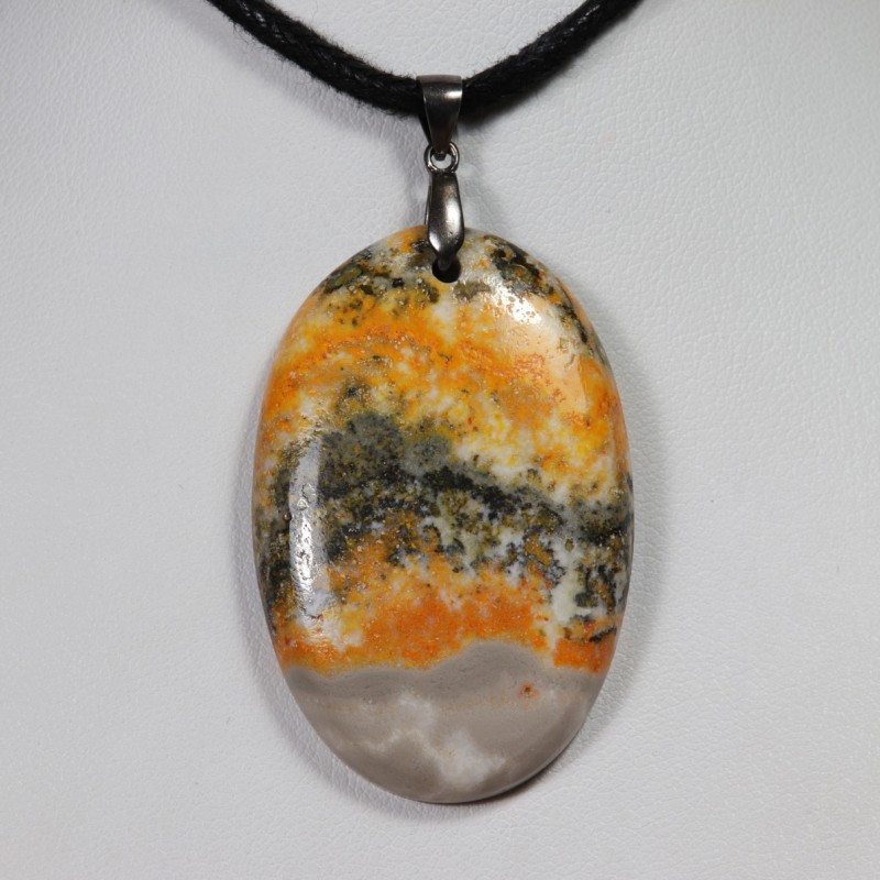 Pendentif Argent - Jaspe Bumble bee