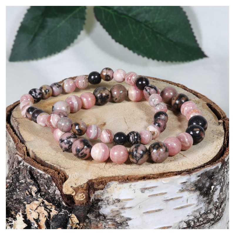 Bracelet - Anti-Stress et Réconfort (Rhodonite et Rhodochrosite)