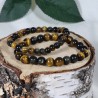 Bracelet - Protection et Courage (Œil de Tigre et Obsidienne Dorée)