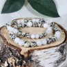 Bracelet - Equilibre hormonal (Jaspe Dalmatien et Pierre de Lune)