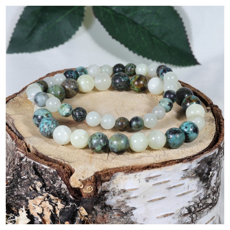 Bracelet - Protection des voyageurs (Turquoise et Serpentine)