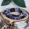 Bracelet Acier - Migraines (Lapis Lazuli, Œil de Faucon, Aventurine Bleue)