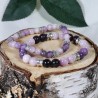 Bracelet Acier - Stress et Angoisses (Lépidolite et Kunzite)