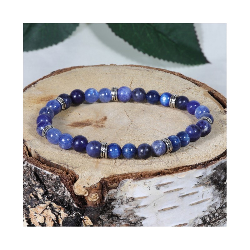 Bracelet Acier - Insomnie et Introspection (Cyanite et Sodalite)