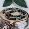 Bracelet Acier- Protection des Voyageurs (Tourmaline et Turquoise)