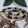 Bracelet Acier - Hypersensibilité (Tourmaline et Labradorite)