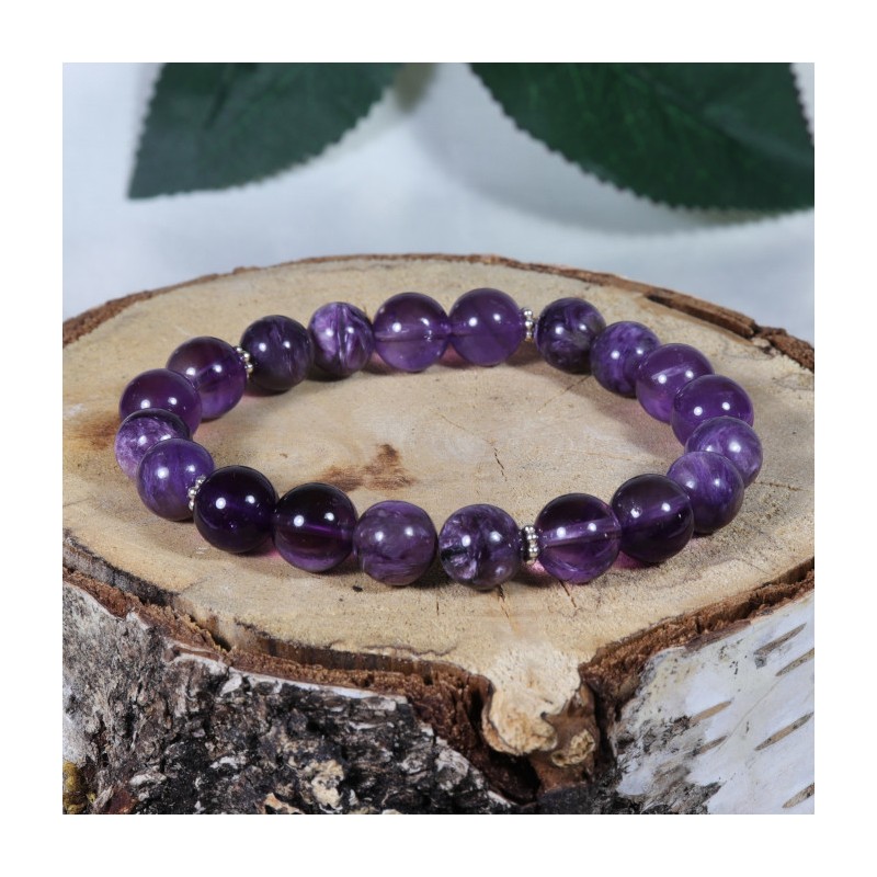 Bracelet Argent - Insomnies (Améthyste et Charoïte)