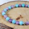 Bracelet Argent - Stress et peur (Lépidolite et Amazonite)