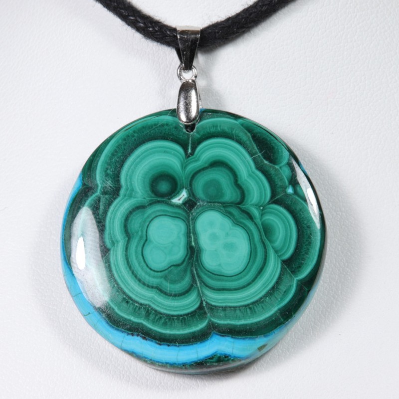 Pendentif Argent - Malachite Chrysocolle