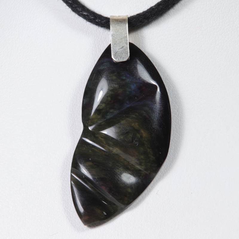 Pendentif Argent - Obsidienne Mentogochol
