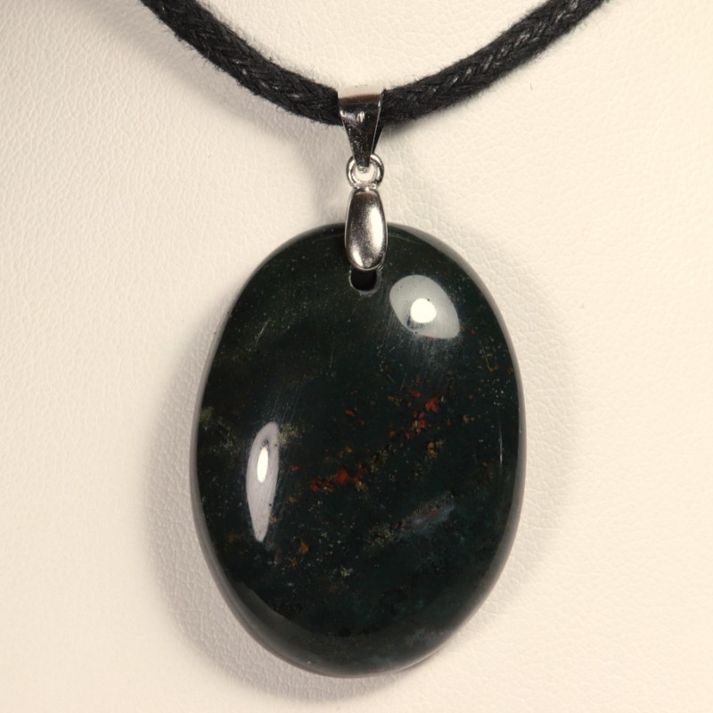 Pendentif Argent - Jaspe Héliotrope