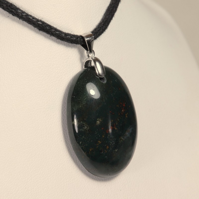 Pendentif Argent - Jaspe Héliotrope