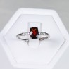 Bague en argent Grenat - Taille réglable