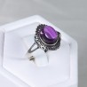 Bague en argent Améthyste - Taille réglable