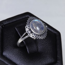 Bague en argent Labradorite - Taille réglable