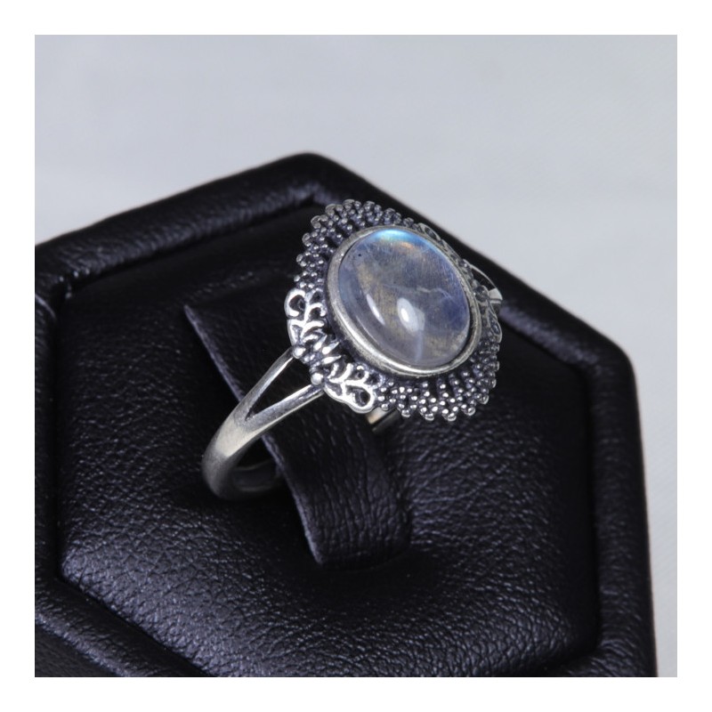 Bague en argent Labradorite - Taille réglable