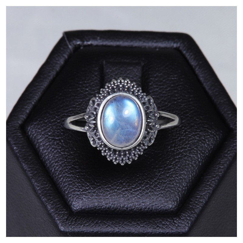Bague en argent Labradorite - Taille réglable