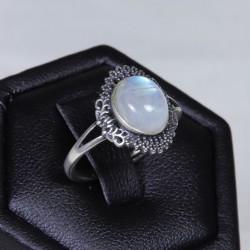 Bague en argent Pierre de Lune - Taille réglable