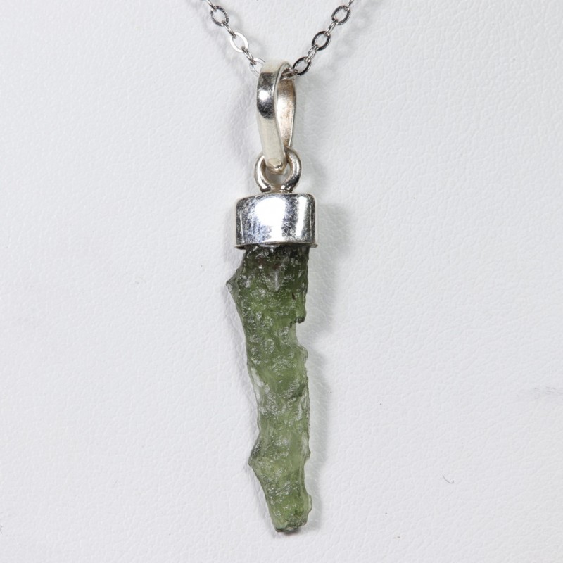 Pendentif Moldavite brute - Argent 925