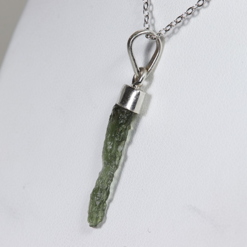 Pendentif Moldavite brute - Argent 925