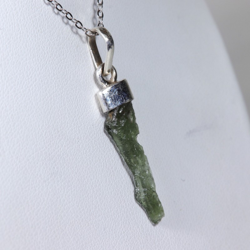 Pendentif Moldavite brute - Argent 925