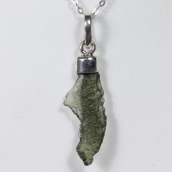 Pendentif Moldavite brute - Argent 925