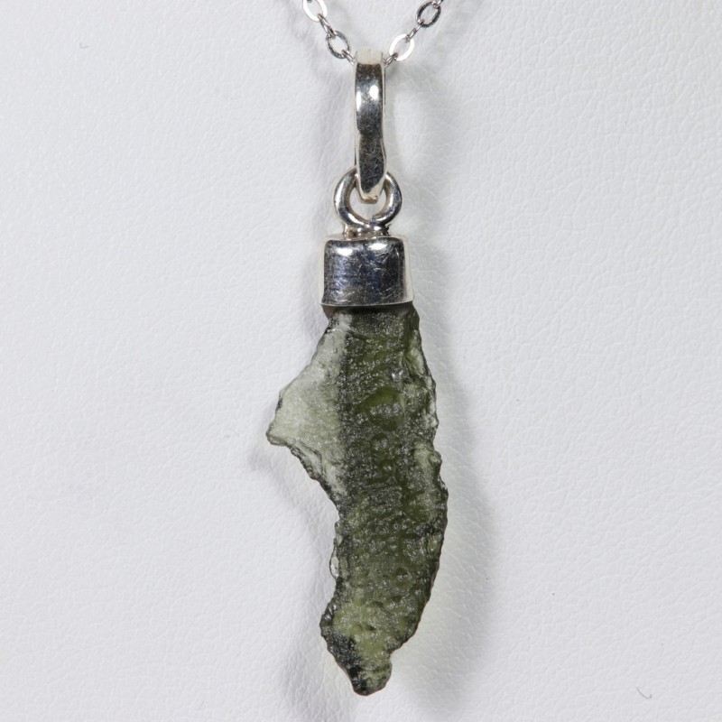 Pendentif Moldavite brute - Argent 925