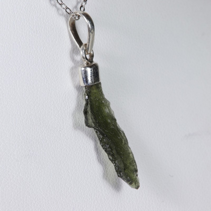 Pendentif Moldavite brute - Argent 925