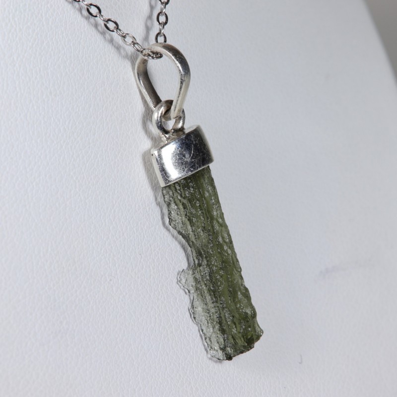 Pendentif Moldavite brute - Argent 925