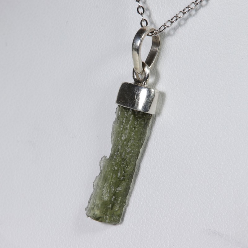 Pendentif Moldavite brute - Argent 925