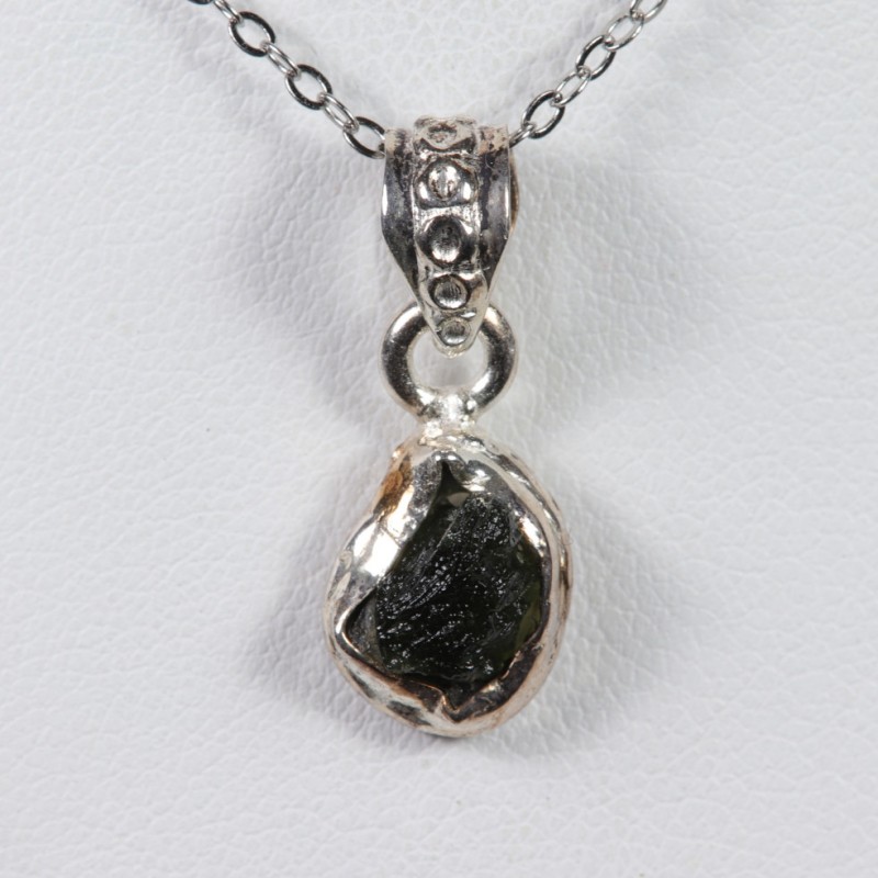 Pendentif Moldavite - Argent 925