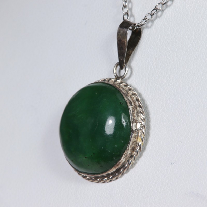 Pendentif Jade Néphrite - Argent 925