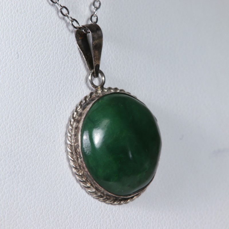 Pendentif Jade Néphrite - Argent 925