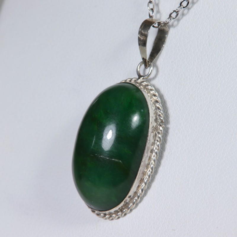 Pendentif Jade Néphrite - Argent 925