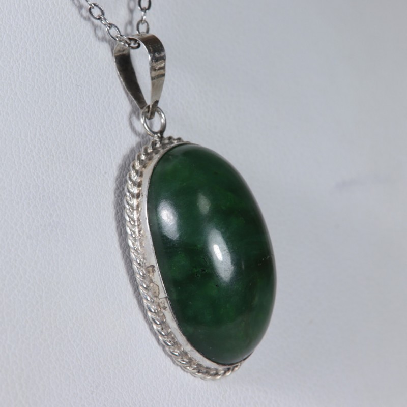 Pendentif Jade Néphrite - Argent 925