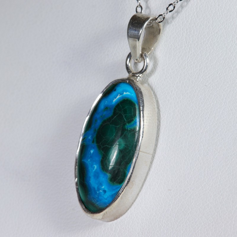 Pendentif Chrysocolle Malachite - Argent 925