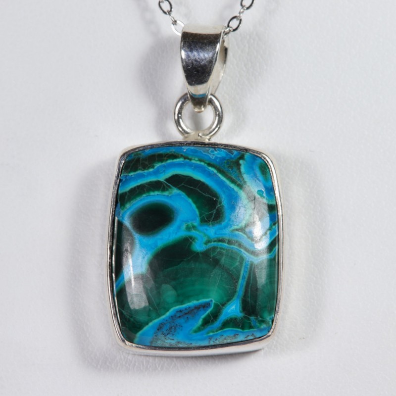 Pendentif Chrysocolle Malachite - Argent 925