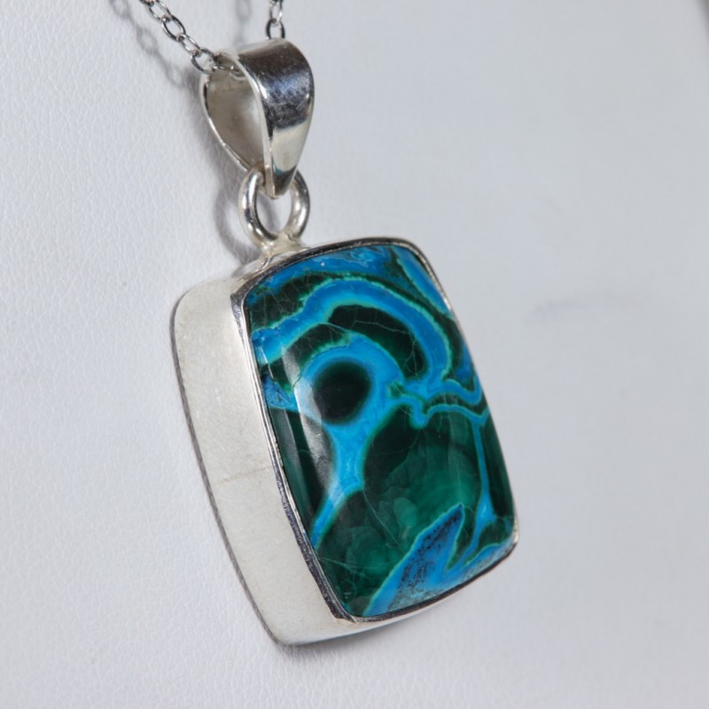 Pendentif Chrysocolle Malachite - Argent 925