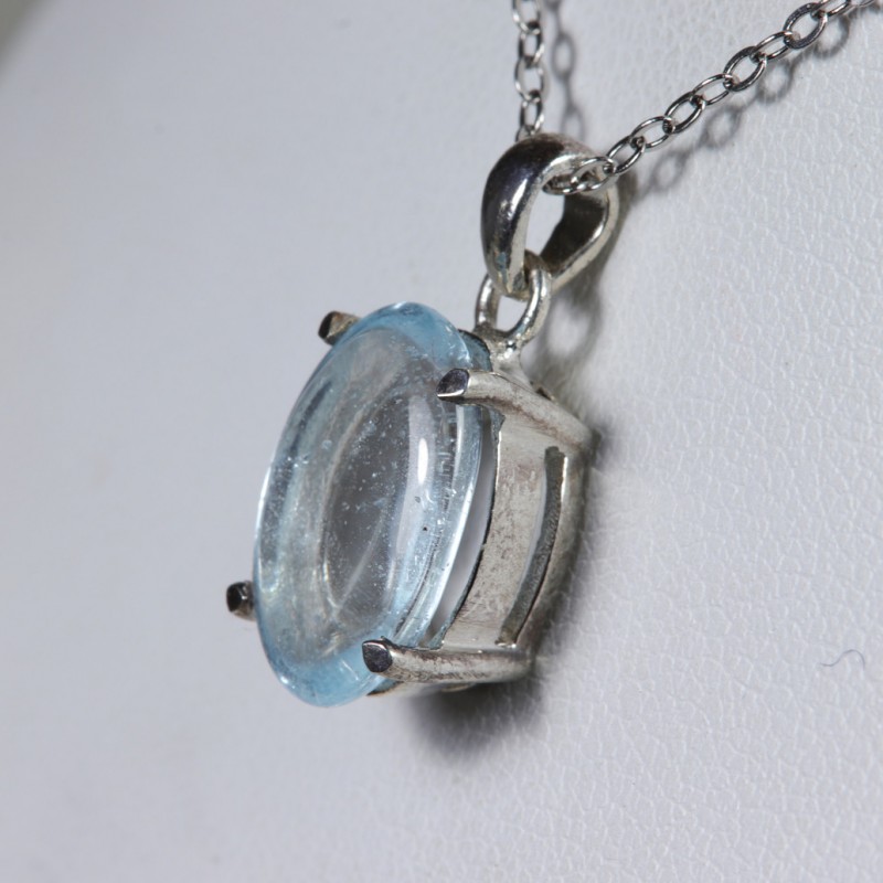 Pendentif Topaze Bleue - Argent 925