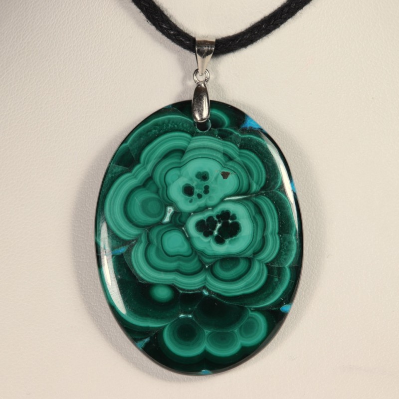 Pendentif Argent - Malachite