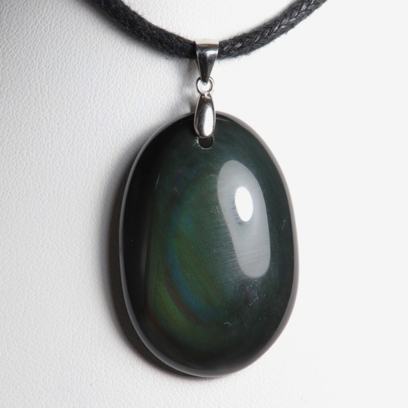 Pendentif Argent - Obsidienne Œil Céleste