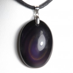 Pendentif Argent - Obsidienne Œil Céleste