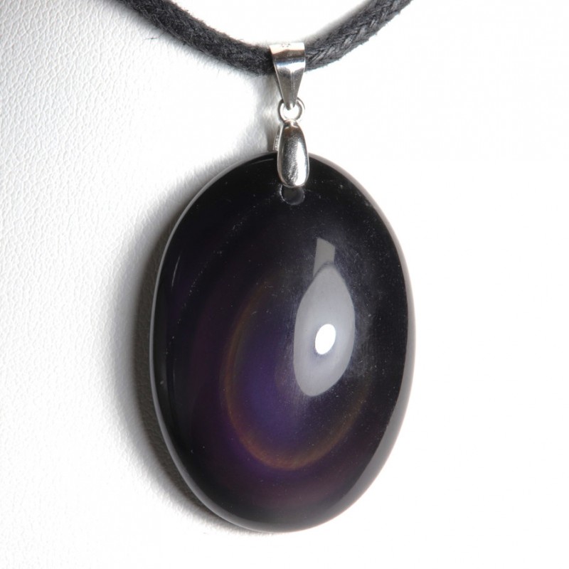 Pendentif Argent - Obsidienne Œil Céleste